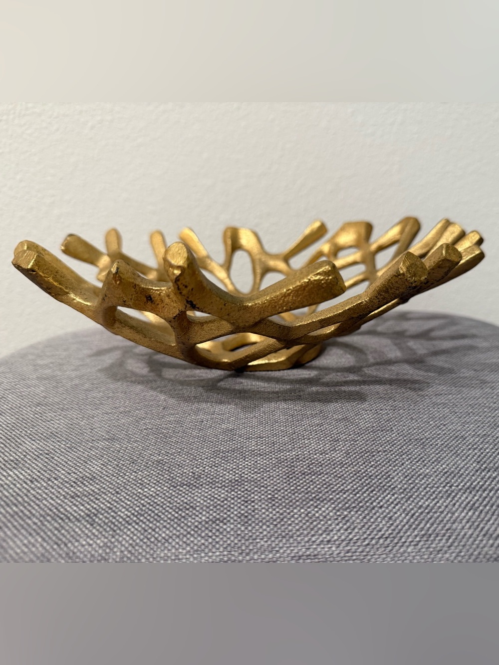 Sculptural Gold Decorative Bowl